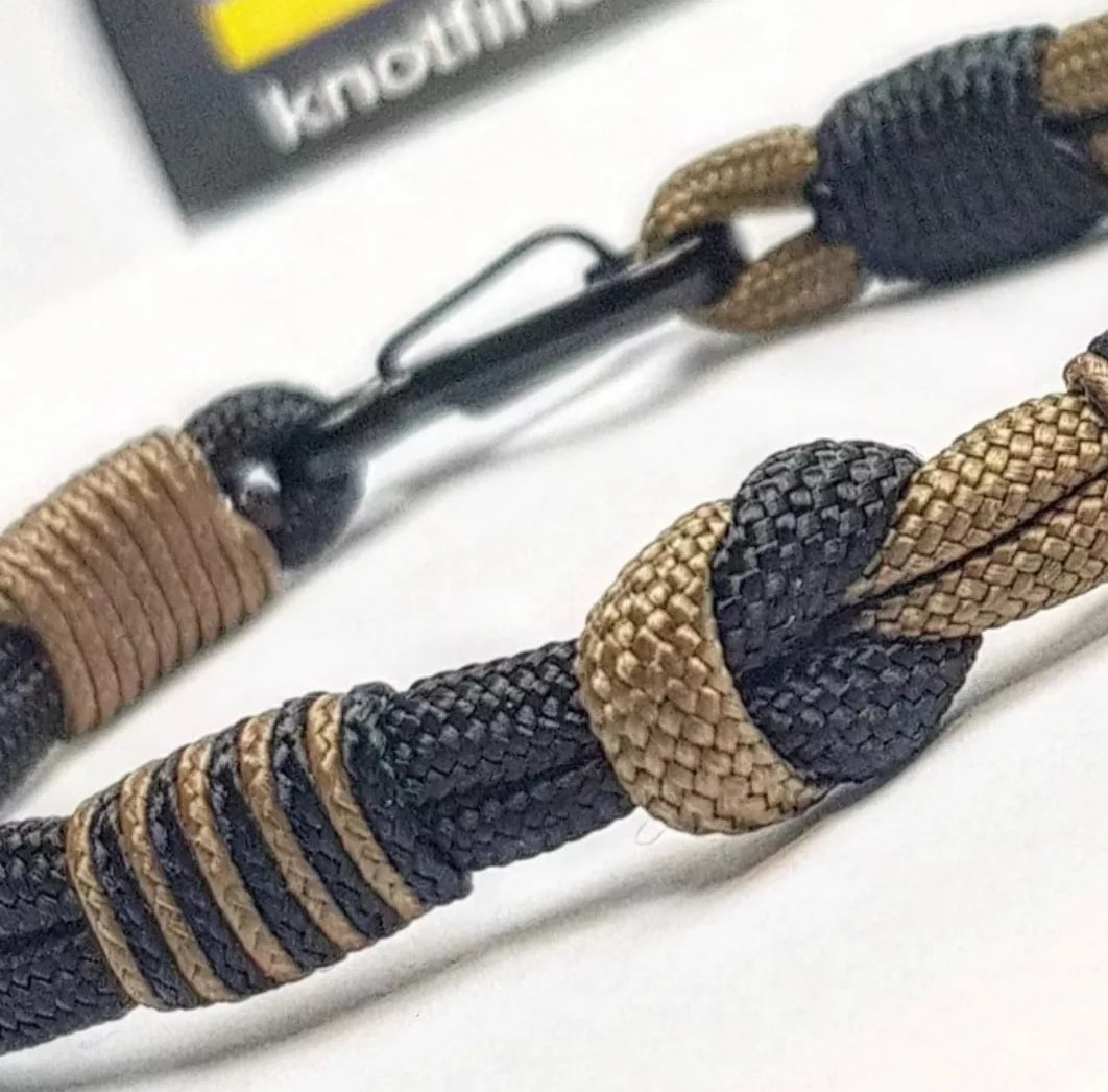 Urban Rugged Premium Paracord Bracelet – Mens Two Tone 550 Cord Bracelet, Graphite Sand Wristband, Tactical Minimalist Gift for Him