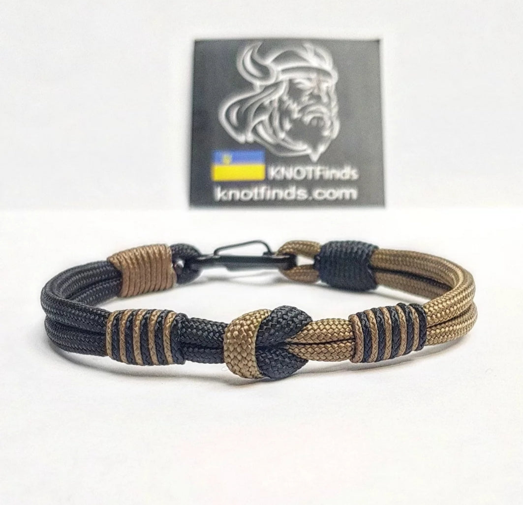 Urban Rugged Premium Paracord Bracelet – Mens Two Tone 550 Cord Bracelet, Graphite Sand Wristband, Tactical Minimalist Gift for Him