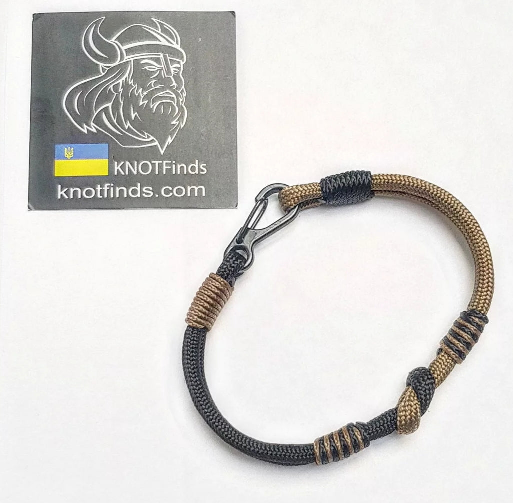 Urban Rugged Premium Paracord Bracelet – Mens Two Tone 550 Cord Bracelet, Graphite Sand Wristband, Tactical Minimalist Gift for Him