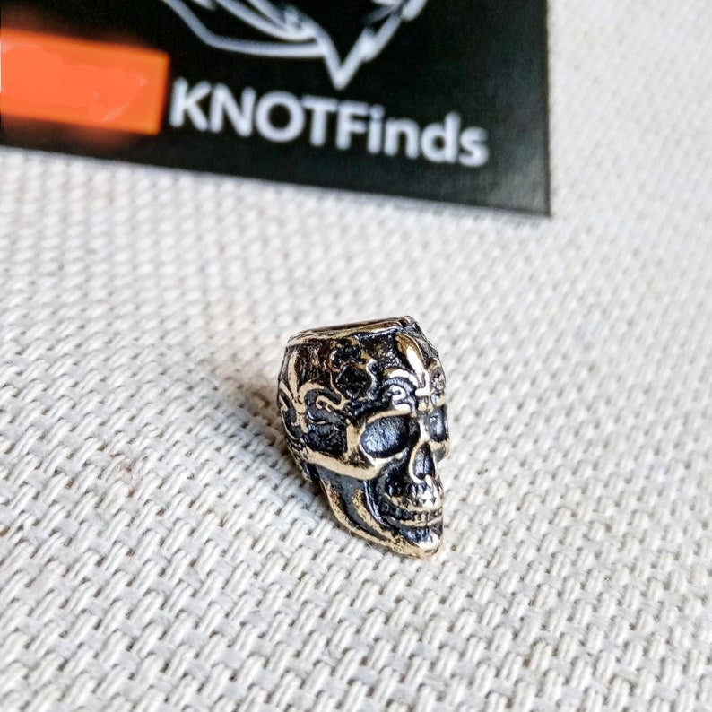 Brass Skull Bead: Viking Paracord Jewelry