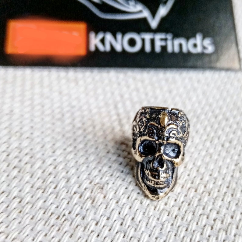 Brass Skull Bead: Viking Paracord Jewelry