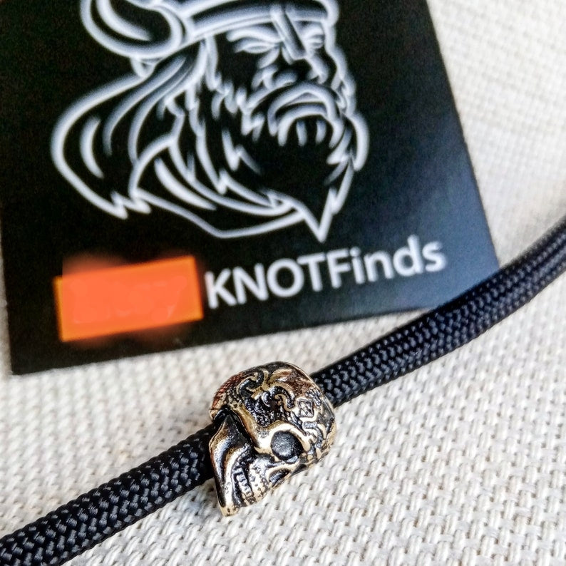 Brass Skull Bead: Viking Paracord Jewelry