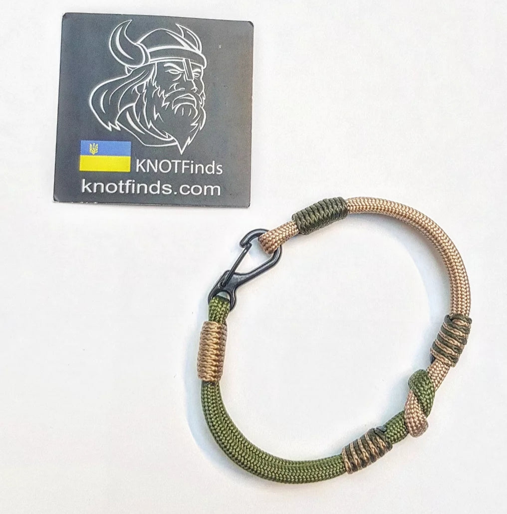 Olive Gold Paracord Bracelet – Mens 550 Cord Bracelet, Two Tone Tactical Wristband, Minimalist Military Style Bracelet, Gift for Him