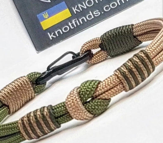 Olive Gold Paracord Bracelet – Mens 550 Cord Bracelet, Two Tone Tactical Wristband, Minimalist Military Style Bracelet, Gift for Him