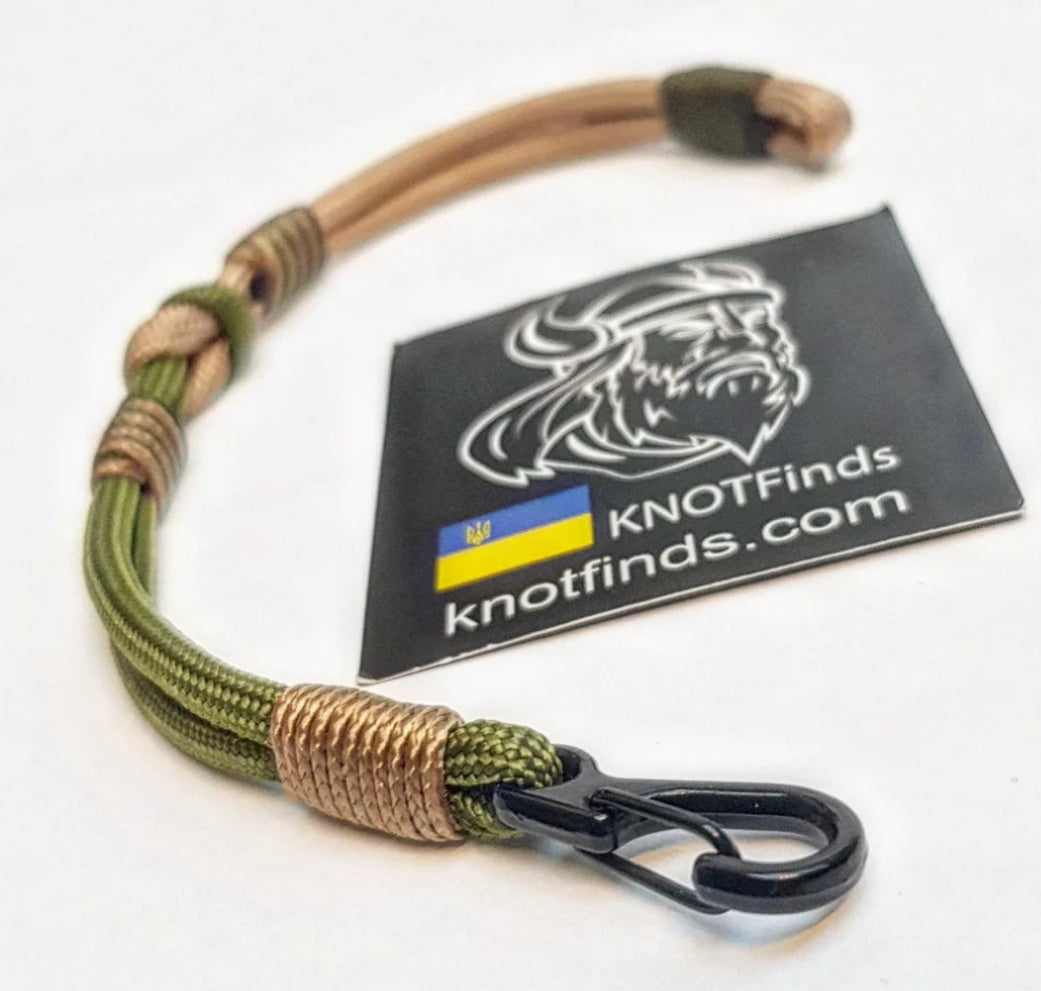 Olive Gold Paracord Bracelet – Mens 550 Cord Bracelet, Two Tone Tactical Wristband, Minimalist Military Style Bracelet, Gift for Him