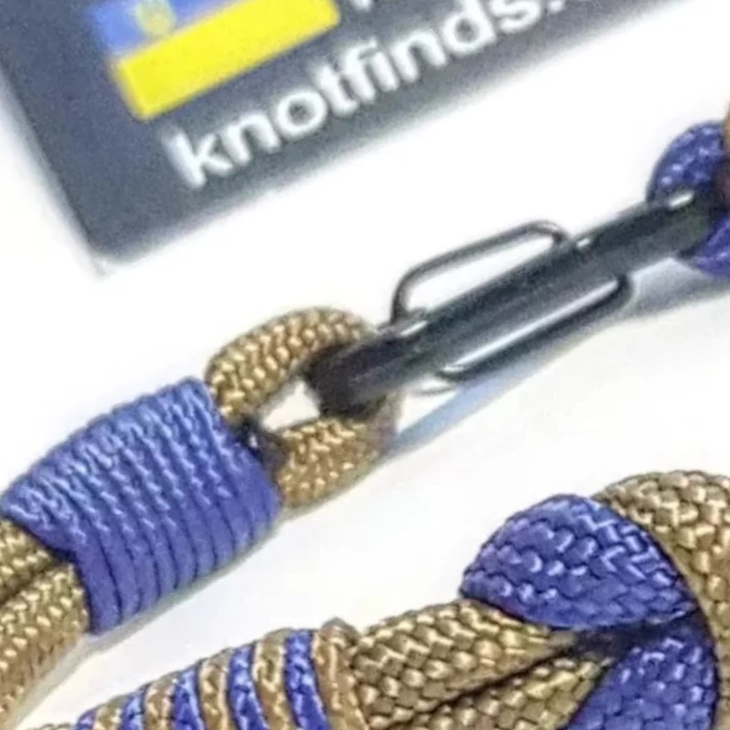 Navy Blue Gold Paracord Bracelet – Handmade 550 Cord Bracelet, Nautical Knot Wristband, Two Tone Rope Bracelet, Gift for Him