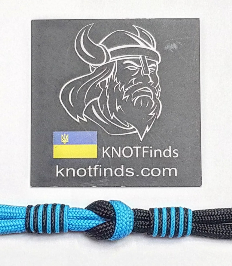 Black Aqua Paracord Bracelet – Mens 550 Cord Bracelet, Two Tone Rope Bracelet, EDC Wristband, Minimalist Knot Bracelet, Gift for Him