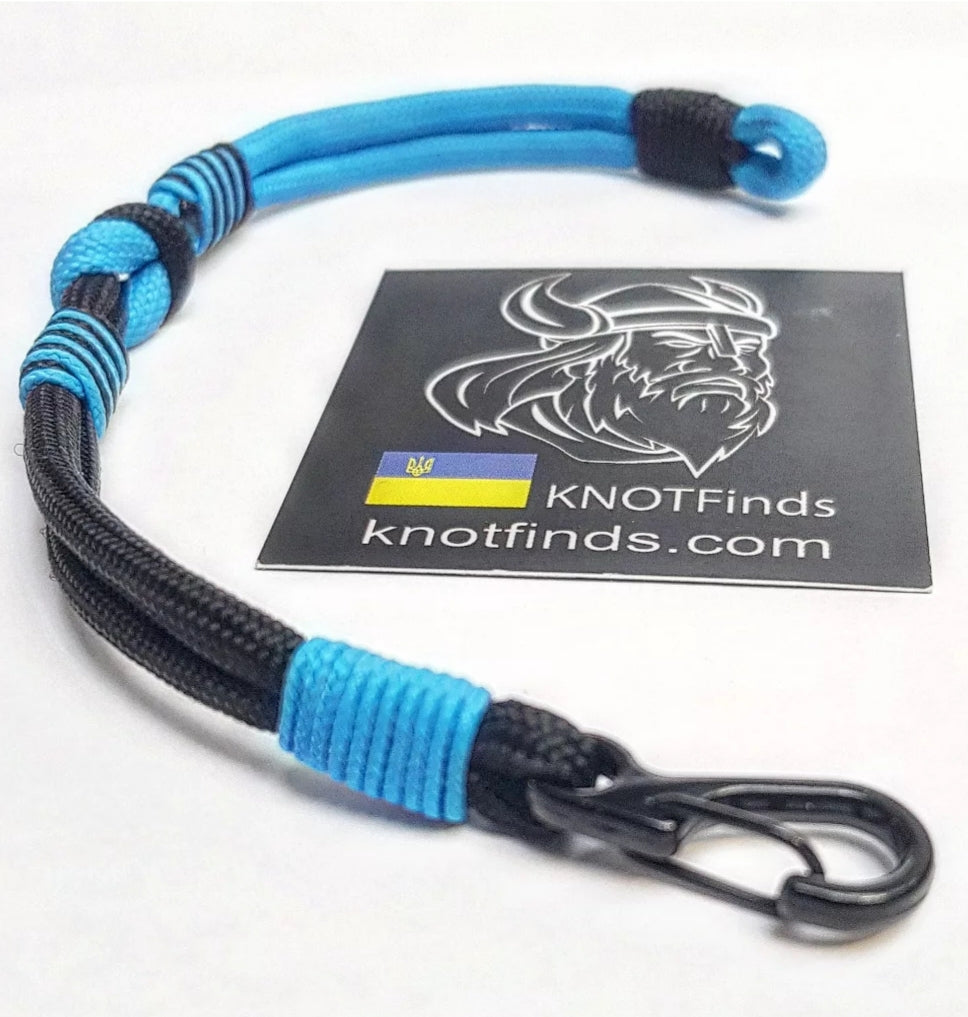 Black Aqua Paracord Bracelet – Mens 550 Cord Bracelet, Two Tone Rope Bracelet, EDC Wristband, Minimalist Knot Bracelet, Gift for Him