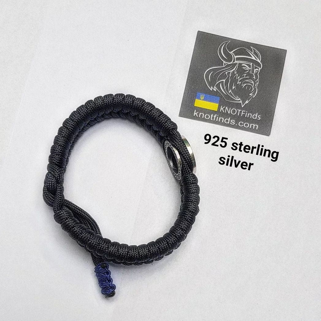 Handmade Paracord Bracelet with Saint Benedict Cross – Protective Amulet, Sterling Silver Bead, Celtic Knot Wristband