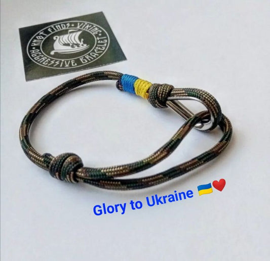 Paracord bracelet. Thin ukrainian bangle. Viking jewelry. Ukrainian symbol. Bangle rope. Glory to Ukraine.