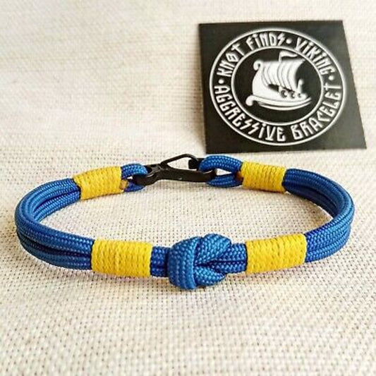 Ukrainian bracelet. Thin paracord bangle. Ukrainian symbol. Glory to Ukraine.