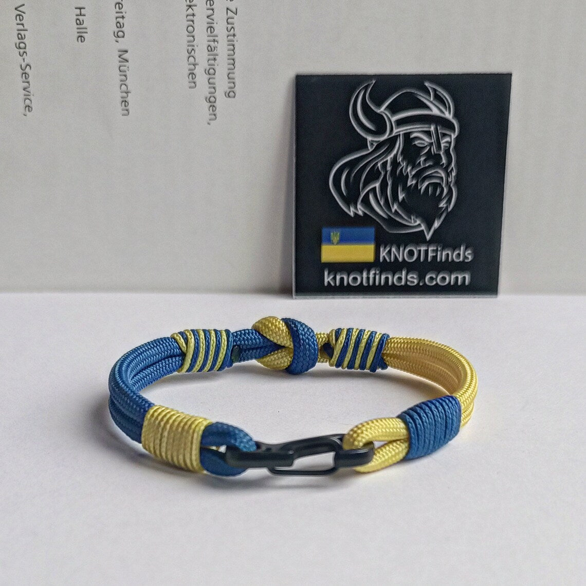 Bracciale Sopravvivenza Paracord Blu E Giallo Ucraina – Made In USA, Emergenza Outdoor, Regalo Simbolico