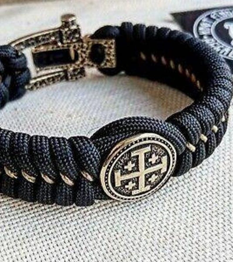 Brass Jerusalem Cross Bead | Paracord Bracelet Bead | Christian Faith Symbol | Protection Talisman | Ships from USA | Fast Delivery