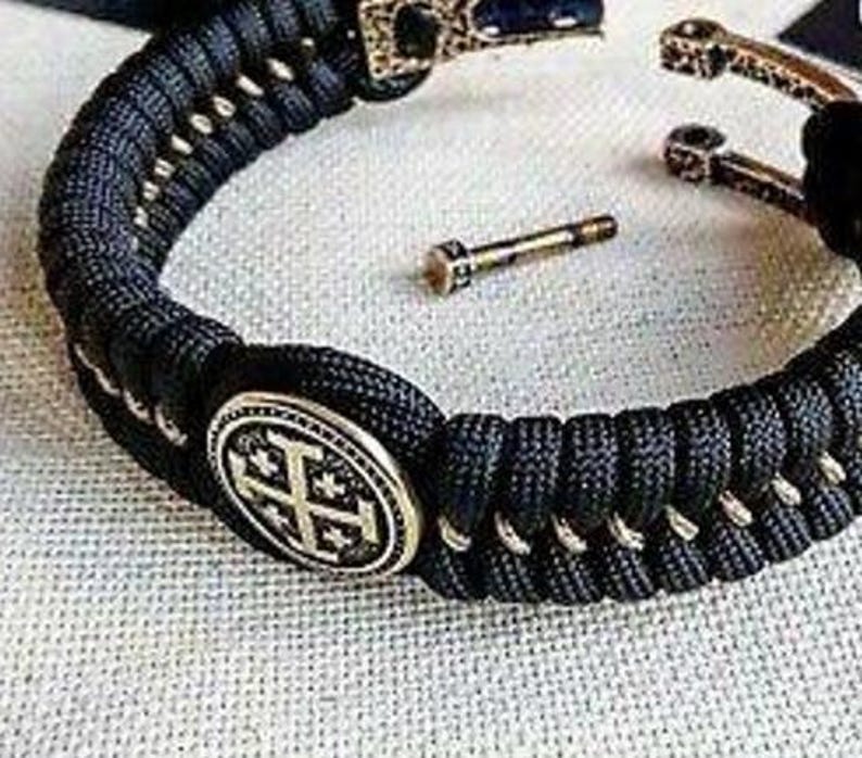 Brass Jerusalem Cross Bead | Paracord Bracelet Bead | Christian Faith Symbol | Protection Talisman | Ships from USA | Fast Delivery