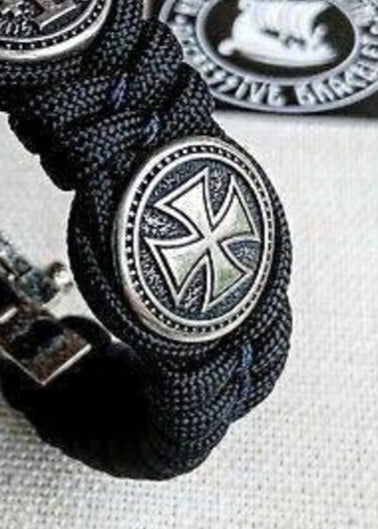 Templar Cross Bead, Stainless Steel Cross Charm, Viking Jewelry Component, DIY Craft Supply, Ships from USA