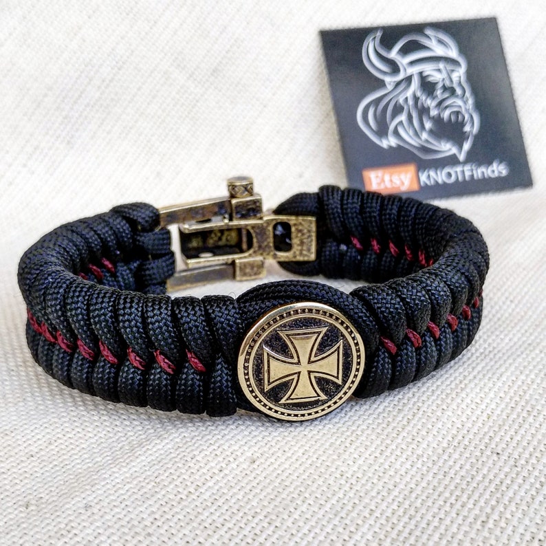 Templar Cross Bead, Brass Cross Charm, Viking Jewelry & Craft Supply, Ships from USA