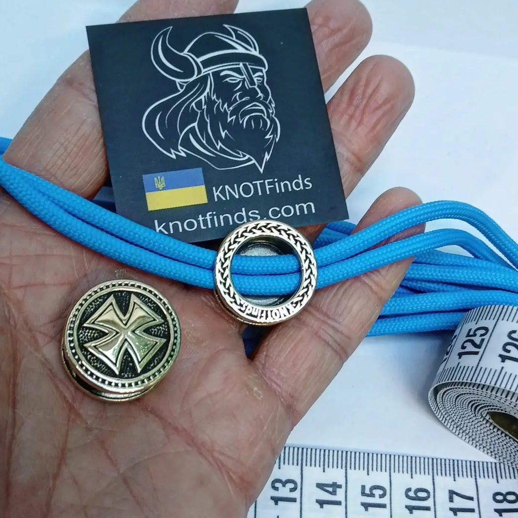 Templar Cross Bead | Solid Brass Cross Charm | Fast Shipping from USA | Viking, Paracord & Jewelry Supply