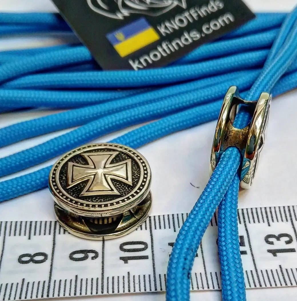 Templar Cross Bead | Solid Brass Cross Charm | Fast Shipping from USA | Viking, Paracord & Jewelry Supply