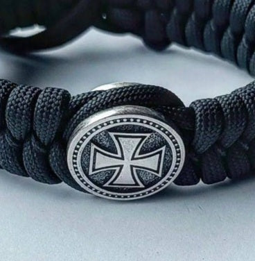 Templar Cross Bead, Stainless Steel Cross Charm, Viking Jewelry Component, DIY Craft Supply, Ships from USA