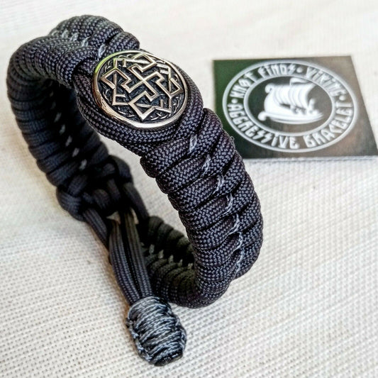 Paracord bracelet with bead VALKYRIE. Mad Max style.