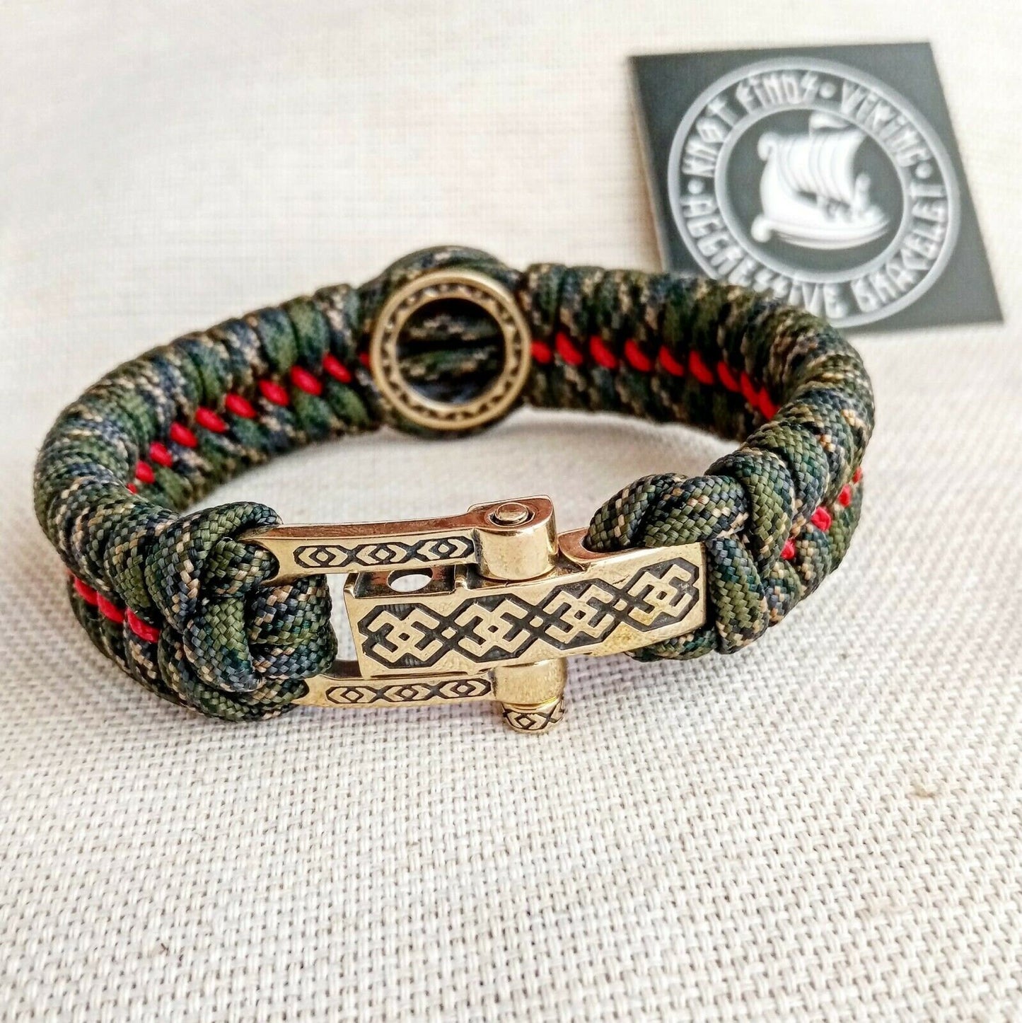 Bracelet of the northern paracord "JERUSALEM CROSS ". Original brutal bracelet made of Celtic knots and beads. Viking style.