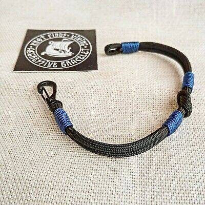 Thin skydiving royal blue bracelet made of paracord and carabine for men. Extreme durable. Fashion stylе.