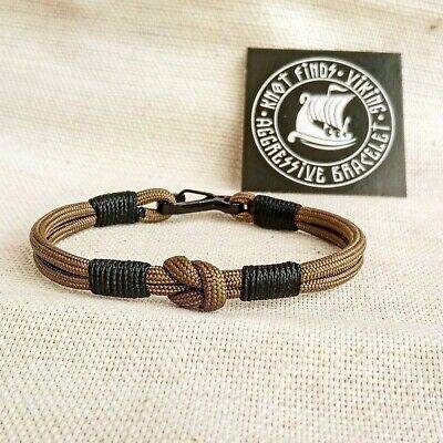 Thin military bracelet "EARTH" made of paracord and carbine for men. Army style.