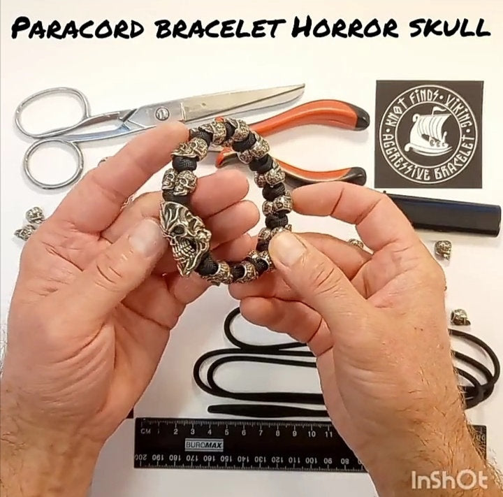 Ukrainian store. Halloween gift. Tutorials weaving for the paracord SKULL bracelet. Celtic knot.