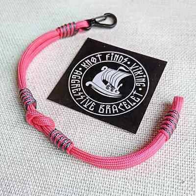 Lady viking. Scandinavian jewelry. Paracord bracelet. Gift for girls. Pink  bangle.