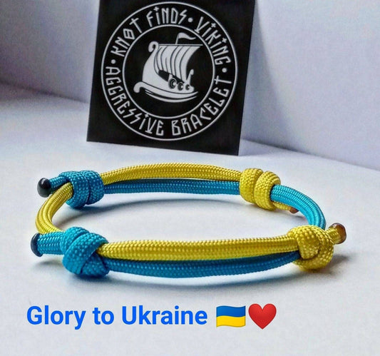 Ukrainian bracelet. Thin paracord bangle. Viking style. Scandinavian jewelry. Glory to Ukraine. Pray for Ukraine.