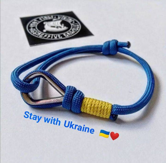 Paracord bracelet. Thin ukrainian bangle. Viking jewelry. Ukrainian symbol. Bangle rope.