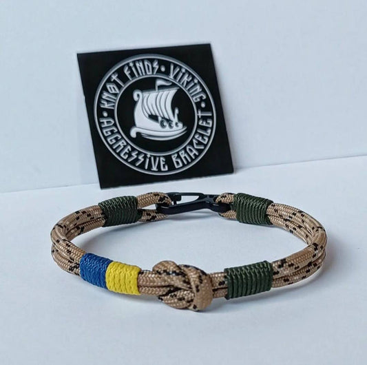 Ukrainian flag. Paracord Ukrainian bracelet. Ukrainian chevron bangle. Men's accessories. Celtic knot.