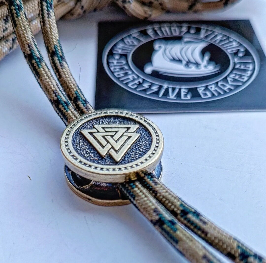 Bead VALKNUT. Brass bead for Bracelet. Paracord beads. Manual casting. Viking Jewelry Men's Accessory. Original author's products.