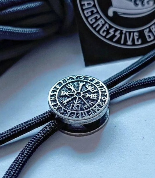 VEGVISIR Steel Round Bead Bead for Bracelet Viking Jewelry Men's Accessory.  Original author's products.